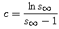 Formula for c