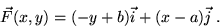 \begin{displaymath}\vec{F} (x,y) = (-y+b)\vec{i} + (x-a)\vec{j} \; . \end{displaymath}