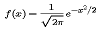 Standard normal density function